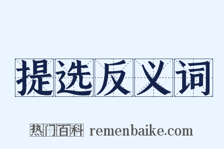 提选反义词是什么意思的图片